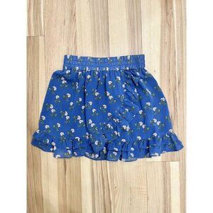 Another Look Floral Ruffle Mini Skirt Size 10  Blue